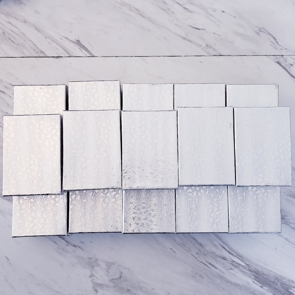 Lot Of 25 PC. Silver Boxes Cotton Filled Jewelry - Picture 2 of 8